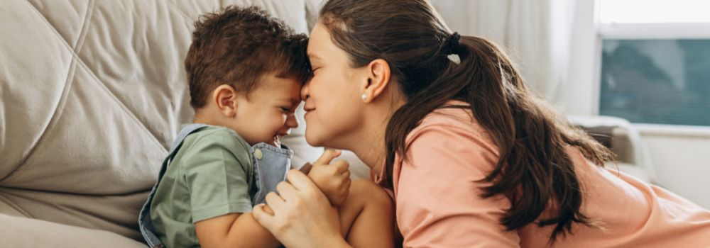 Mother and child connecting at home, representing easier communication and family harmony