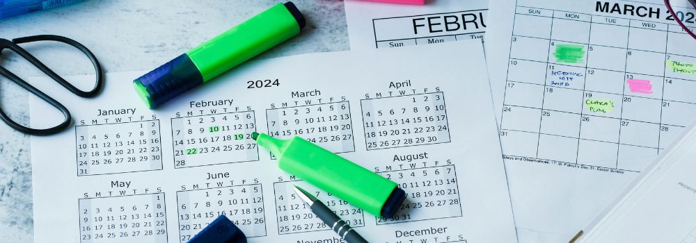 Calendar and planner representing building consistent routines and structure for NDIS participants